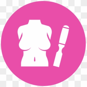 A Pink Circular Image Of A Woman"s Breasts And A Chisel - Pink Linkedin Icon Transparent, HD Png Download - linkedin icons png transparent