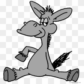 Cartoon Donkey Animal Free Black White Clipart Images - Gif Donkey Cartoon, HD Png Download - democratic donkey png