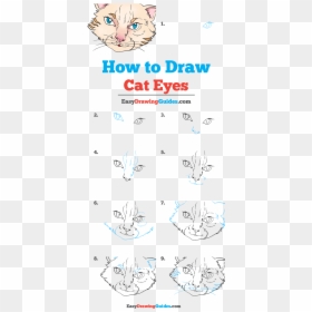 How To Draw Cat Eyes - Line Art, HD Png Download - realistic eye png