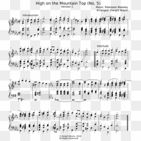 High On The Mountain Top Sheet Music Composed By Music - Entry Of The Gladiators Piano Notes, HD Png Download - mountain top png
