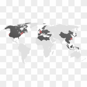 Asia Highlighted On World Map, HD Png Download - world map silhouette png