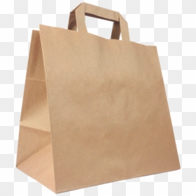 Brown Tape Handle Paper Bags - Tote Bag, HD Png Download - brown paper png