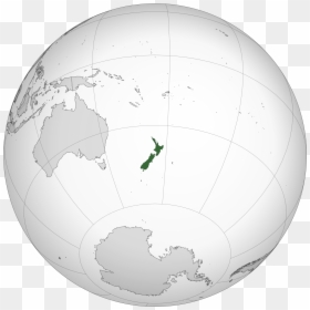 New Zealand Map - New Zealand Location On Globe, HD Png Download - map of the world png