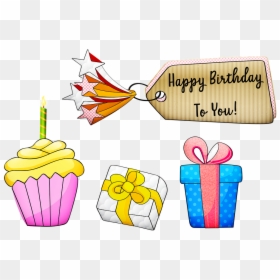 Itens De Aniversário, Brindes, Bolo, Feliz Aniversário - Birthday, HD Png Download - feliz aniversario png