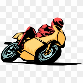 Vector Illustration Of Motorcyclist In Motorcycle Bike, HD Png Download - motorcycle png images