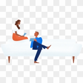 People Sitting On Couch - Studio Couch, HD Png Download - people sitting on bench png