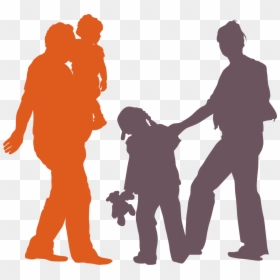 Transparent Family Silhouette Png - Red Family Silhouette Png, Png Download - kids playing silhouette png