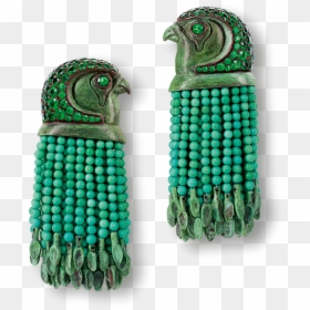 Earring With A Bird Head And Tassels By Hemmerle - Egyptian Bead Earring, HD Png Download - egyptian symbols png