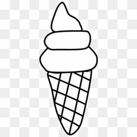 Ice Cream, Cone, Waffle, Wafer, Black And White - Vanilla Ice Cream Clip Art, HD Png Download - waffle cone png