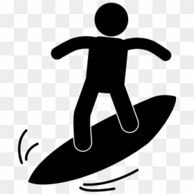 Surfing Pictogram, HD Png Download - surfer silhouette png