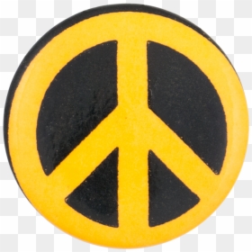 Peace Sign Black And Orange Cause Button Museum - Emblem, HD Png Download - png peace sign