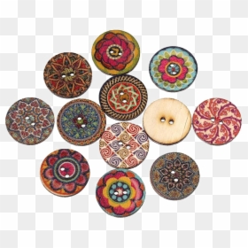 Buttons Png Free Download - 2 Hole Wooden Button, Transparent Png - download buttons png