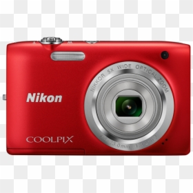 Red - Nikon Coolpix S2800, HD Png Download - nikon camera png