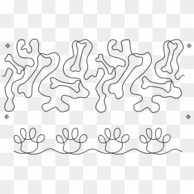 Line Art, HD Png Download - paw print border png