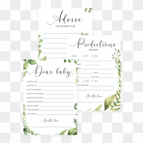 Green Baby Shower Printable Game Package By Littlesizzle - Baby Shower, HD Png Download - watercolor greenery png