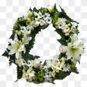 Green And White Wreath - Bouquet, HD Png Download - white wreath png