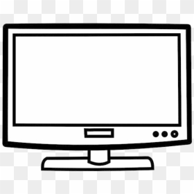 Tv Television Black And White Coloring Book Clip Art - Monitor Clipart Black And White, HD Png Download - flatscreen tv png