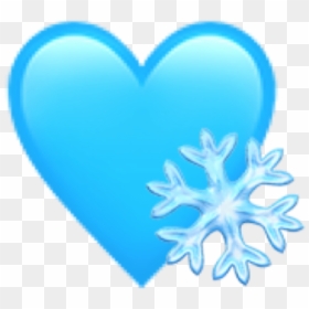 #blue #heart #snow #emoji - Heart, HD Png Download - snow emoji png