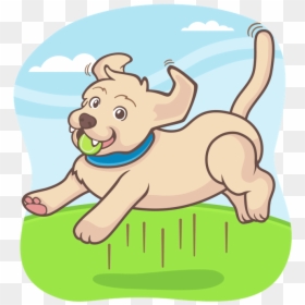 Dog Jumping And Catching A Tennis Ball - Dog With A Ball Clipart, HD Png Download - jumping dog png