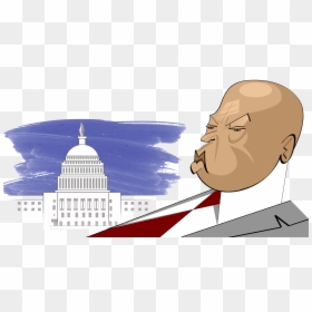John Lewis Illustrated With Capital Hill Behind - Illustration, HD Png Download - long beard png