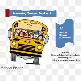 How Safe Is It To Send Your Child By Private Auto-van - School Bus In Kerala Cartoon, HD Png Download - delivery van clipart png