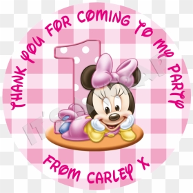 Baby Minnie Sweet Cone Stickers - Happy Birthday 1 Jaar Girl, HD Png Download - mickey mouse 1st birthday png