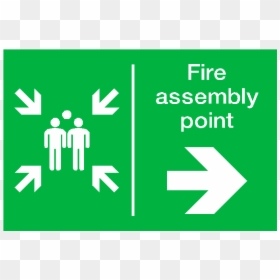 Fire Assembly Point Arrow Right Sticker - Fire Assembly Point Sign, HD Png Download - right arrow green png