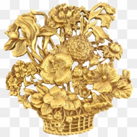 Vintage Exquisite Museum Of Fine Arts Mfa Flower Basket - Bouquet, HD Png Download - bouquet basket png