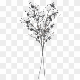Decorative Twig Rose - Flower Twig Png, Transparent Png - white flower vase png