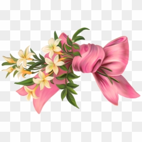 Flower With Ribbon Png, Transparent Png - spring flowers png