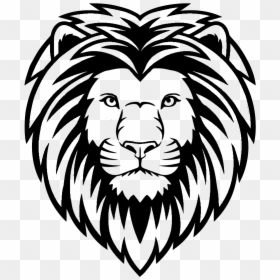 Lion Head Black And White, HD Png Download - head png