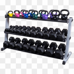 Dumbbell Rack With Kettlebells, HD Png Download - dumbbell png