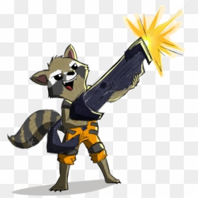 Cute Rocket Raccoon Cartoon, HD Png Download - raccoon png