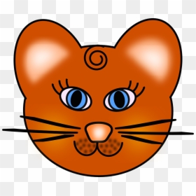 Dibujo De Cara De Gatos Animados, HD Png Download - cat face png