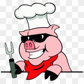 Pig With Chefs Hat, HD Png Download - bbq png