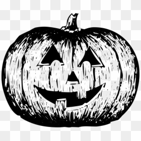 Pumpkins Black And White, HD Png Download - jack o lantern png