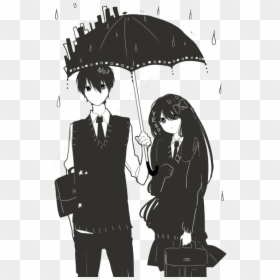 Black And White Anime Transparent, HD Png Download - couple png