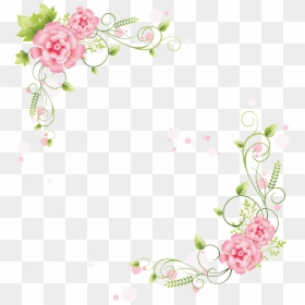 Transparent White Floral Border, HD Png Download - pink flowers png