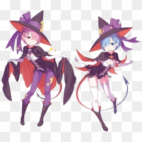 Rem And Ram Halloween, HD Png Download - re zero png
