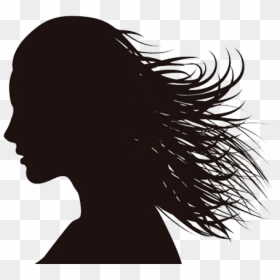 Silhouette Woman Female Drawing - Woman Profile Silhouette Long Hair, HD Png Download - bo3 specialists png