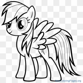 How To Draw Rainbow Dash Character For Kids - Mlp Coloring Pages Rainbow Dash, HD Png Download - my little pony rainbow dash png