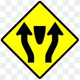 Indonesia New Road Sign 4c3 - Divided Highway Sign, HD Png Download - sign here png