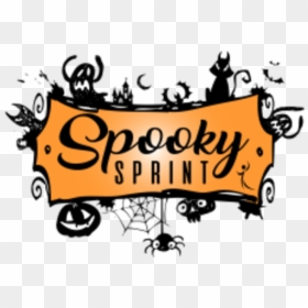 Spooky Sprint Indianapolis - Happy Halloween Black And White, HD Png Download - spooky.png