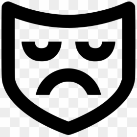Mask Sad - Emoji Png Black, Transparent Png - sad icon png