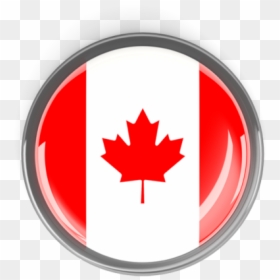 Metal Framed Round Button - Canada Flag Button Png, Transparent Png - canada flag png icon
