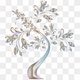 Plant,flower,tree - Black Tree Clip Art, HD Png Download - flower sticker design png