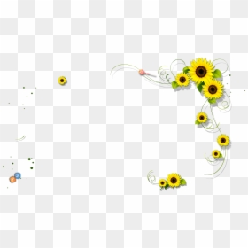 Clip Art Little Transprent - Transparent Background Sunflower Border, HD Png Download - yellow flowers border png