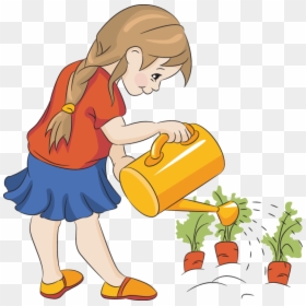 Clip Art Cartoon Gardening Pictures - Watering Clipart, HD Png Download - garden clipart background png