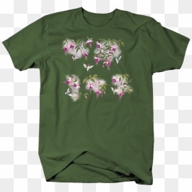 Hummingbirds Flying Around Flowers Wildlife Bird Throat - T-shirt, HD Png Download - flying flowers png