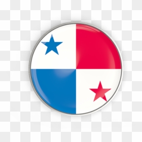 Round Button With Metal Frame - Panama Flag Icon Png, Transparent Png - button images png blue